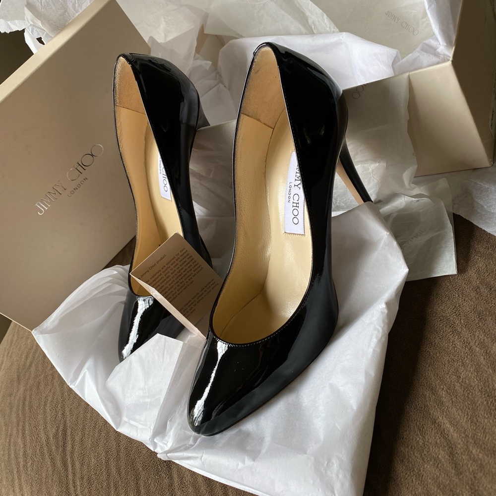 Jimmy Choo Black patent leather heels